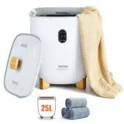25L Electric Towel Warmer with LED Display Bottom Heating Timer White