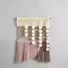 LARGE West Elm X Pottery Barn Woven Wall Hanging Blush Pink Tapestry NEW in BOX