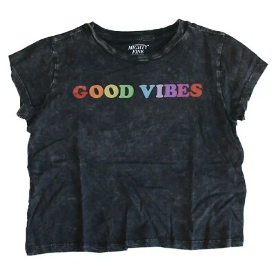 Mad Engine Mighty Fine Good Vibes Junior Women's Black T-Shirt - NWT