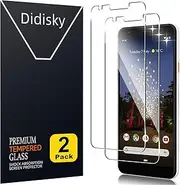 [2 Pack] Tempered Glass Screen Protector for Google Pixel 3a, Anti Scratch, 9H Hardness, No Bubbles, High Definition, Case Friendly, Transparent
