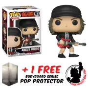 FUNKO POP ACDC ANGUS YOUNG #91 VINYL FIGURE + POP PROTECTOR