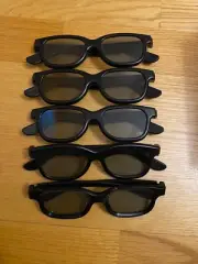 Five Pairs Of 3D Glasses for VIZIO LG and all Passive 3D Type 3D TVs