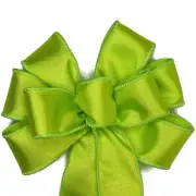 Small 5-6" Hand Made Chartreuse Wired Wreath Bow - Spring yellow Green Summer