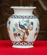 18" Marble Vase Pot, lapis shell Inlay, Vase Pot, Home Decor Art & collectibles