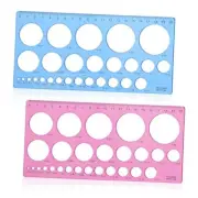 2Pcs Circle Template for Drawing Drafting, Geometric Circle Ruler for Painting