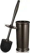 Toilet Bowl Brush Holder Set: Bathroom Deep Cleaning Toilet Scrubber Rim Cleaner with Caddy for Restroom Rv - Hidden Modern Elegant Toilet Clean Decorative Accessories - Bronze