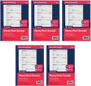 TC1182-5 3-Part Carbonless Money & Rent Receipt Book 7-5/8X10-7/8In 100 Sets/Boo