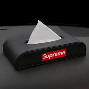 [酷奔車品]潮牌 汽車 用品 抽紙盒 創意 Supreme 車載 車用 紙巾盒 座式餐巾紙盒套 衛生紙盒  汽車面紙盒套 紙盒套