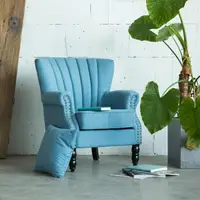 在飛比找樂天市場購物網優惠-單人沙發椅美式小戶型布藝沙發椅子臥室客廳復古實木小沙發老虎椅