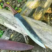 Custom Handmade Carbon Steel Blade Machete Knife Camping With RoseWood Handle