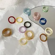 Resin Ring 12 - 1 Pc - Milky White - One Size