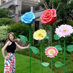 戶外園林景觀玫瑰花雕塑玻璃鋼庭院擺件小品小區公園婚慶植物花朵