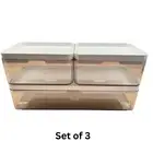 BROGRUND Storage Make up Box set of 3 transparent grey/white