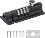 HOJLKLD Combination Lock, 4 Digit Zinc Alloy Slide Bolt Lock, Keyless Door Security Lock for Shed, Gate, Fences (Black)