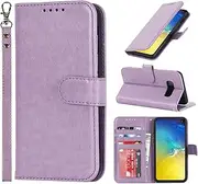 Cavor for Samsung Galaxy S10e Wallet Case for Women Flip Folio Kickstand PU Leather Case with Card Holder Wristlet Hand Strap Stand Protective Cover for Galaxy S10e 5.8'' Phone Cases-Purple
