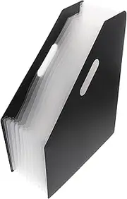 KALLORY Small Accordion File Organizer Plastic Expandable Letter and Document Holder