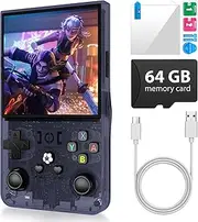 R36 Max Retro Handheld Game Console, Video Game Console with 64G Built-in 18000+ Games, 4000mAh Rechargeable, Support 30+ Simulators, Linux System, 4.0 Inch IPS Screen Portable Pocket Arcade, Gray