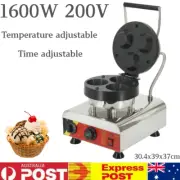 1600W Waffle Bowl Makers Ice Cream Cone Maker Anti-Scald Handle for Cafes