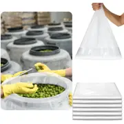 6 Pack 55 Gallon Clear Heavy Duty Plastic Drum Liners Large Thick Food Storage B