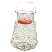 Galvanized Steel Wire Fish Baskets, Collapsible Wire Fish floatable style