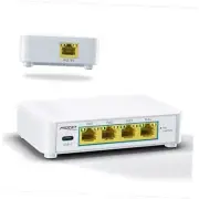 Gigabit 5 Port PoE Passthrough Switch with 1 USB-C 5V2A Port, Small PoE