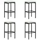 4x Outdoor Bar Stools Set Garden Patio Dining Barstools Wicker Rattan Chairs