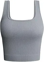 [Generic] Fitted Top Women Women's Solid Color Sleeveless Strip Casual Yoga Running Tops Undershirt Bodysuit Cotton Women