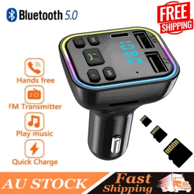 Bluetooth 5.0 Radio Car Kit Wireless FM TransmittPB Dual USB ChargJQ MP3 Player