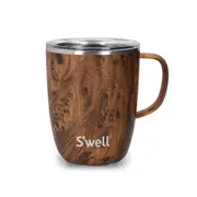 S'Well Coffee Mug Vacuum Insulated Leakproof Reusable Travel Cup 350ml Teakwood
