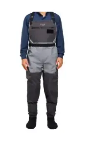 TGF Men's Breathable Chest Fly Fishing Waders with Stockingfoot Grey Medium