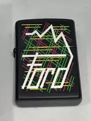 ZIPPO 1999 FORD GEOMETRIC BLACK MATTE LIGHTER UNFIRED IN BOX V685