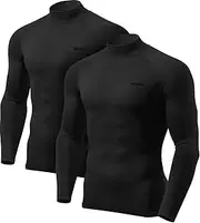 [TSLA] Men's Thermal Long Sleeve Compression Shirts, Mock/Turtleneck Winter Sports Running Base Layer Top