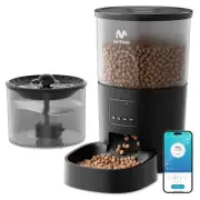 Automatic Cat Feeder WiFi and Water Dispenser, Timed Dry Food Dispenser APP R...