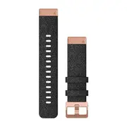 Garmin QuickFit 20 - Heathered Black / Rose Gold Nylon Band