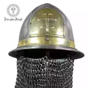 Medieval Byzantine Kettle Hat Helmet SCA Larp Chainmail Cosplay Armor Helmet