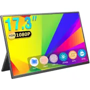 17.3" Portable Monitor UPERFECT 1920x1080 HDMI USB C Gaming Monitor with Stander