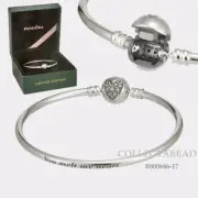 Authentic Pandora Silver Heart of Winter Bangle 6.7" / 17cm Gift Set B800646-17