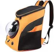 Pet Space Bag Cat Space Capsule Can Be Lifted Backpack Space Box Shoulders Cat and Dog Outing Supplies (Color : Orange)