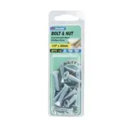 Zenith 1/4" x 25mm Zinc Plated Countersunk Head Bolt and Nut - 12 Pack