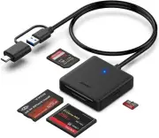 Memory Card Reader 4in1 USB USB-C to SD Micro SD MS CF Card Reader Adapter BEST