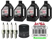 Kawasaki Ninja ZX6R ZX6RR ZZR600 Oil Change Service Kit Full Synthetic NGK Plugs