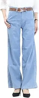 SOMETHING(サムシング) 158 Women's Wide Pants, Blue (Light), M