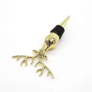 Deer Head Wine Bottle Stopper - Gold, Reusable Wine Saver for Freshness