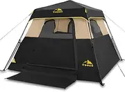Toogh Camping Tent with Instant Setup, 4 Person Weatherproof Tent Easy Quick Set Up in 60 Seconds with Rainfly Backpack Tent for Family Camping & Hiking, Upgraded Ventilation， Center Height 66-inch