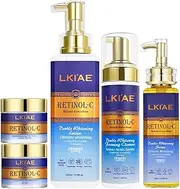 LKIAE Ultimate Luxury Retinol Whitening Skin Care Set, Reduce Wrinkle & Dark Spots, Deeply Moisturizing, Nourishing, Anti-Aging, With Collagen, Snail Extract