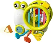 Baby Snail Activity Cube, Toddler Montessori Toys for 1 Year Old, Infant Sensory Toy W/Shape Sorter Pull String for 6-9 12-18 Month, Developmental Birthday Gifts
