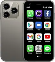 CatCalls Mini Smartphone Unlocked 4G Mobile Phone, 3.0 Inches, 32 GB Expandable up to 128 GB, Dual SIM Dual Camera, Android 10.0, Supports WiFi Bluetooth Backup Phone (XS15-Grey)