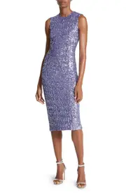 Michael Kors Collection Sequin Sleeveless Sheath Dress in Freesia at Nordstrom, Size 8