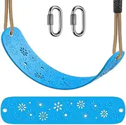 BeneLabel Heavy Duty Swing Seat with Adjustable Rope and Carabiners, Heavy Duty Playground Swing Set Accessories for Kids and Adults, 600LB Weight Limit, Blue