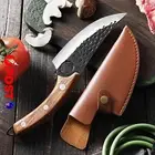 Handmade Japanese Chef Knife Forged Meat Cleaver knife Camping Knife w/ Sheath U